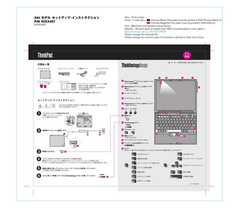 Lenovo ThinkPad X61s User manual
