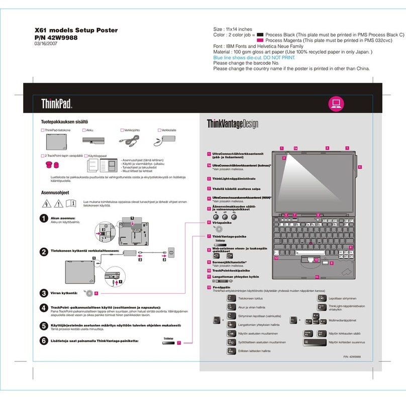 Lenovo ThinkPad X61s User manual