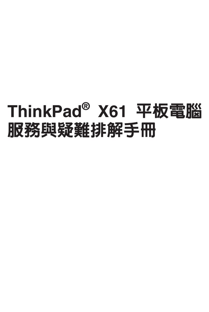 Lenovo ThinkPad X61 User manual Lenovo ThinkPad X61 User manual