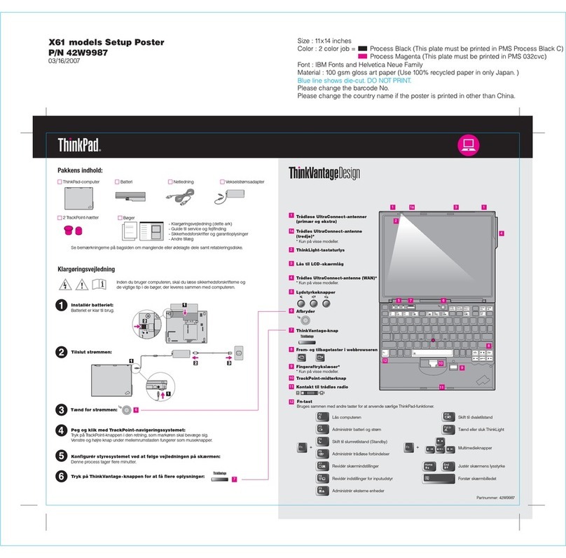 Lenovo ThinkPad X61s User manual