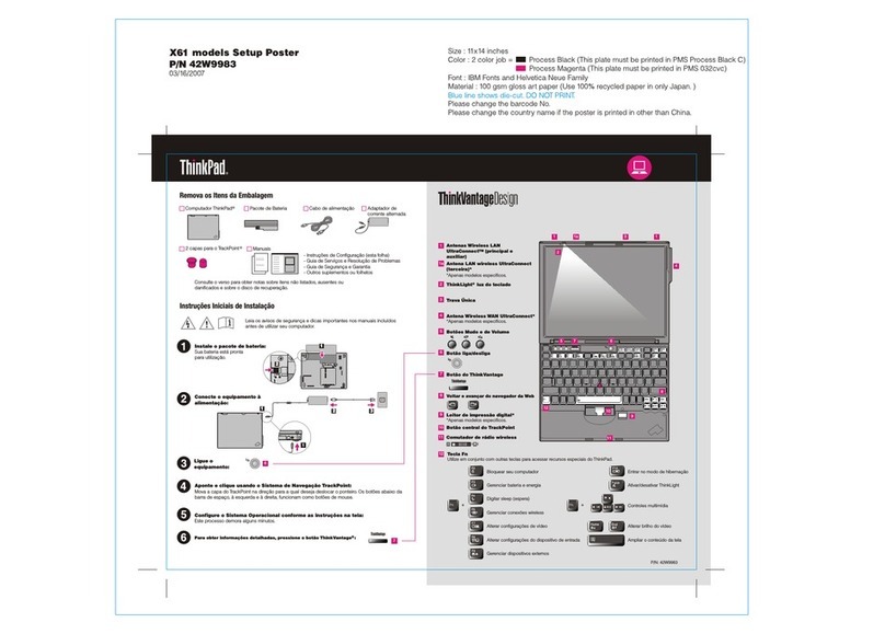 Lenovo ThinkPad X61s User manual Lenovo ThinkPad X61s User manual
