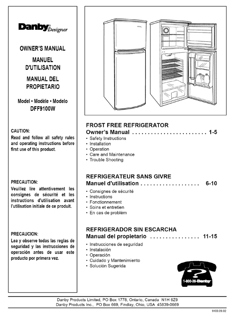 Danby Designer DFF9100W owner's manual