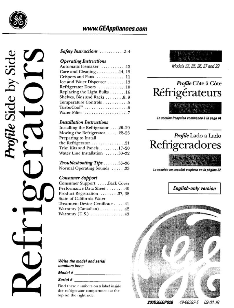 GE PSC23MGSABB and Operating instructions