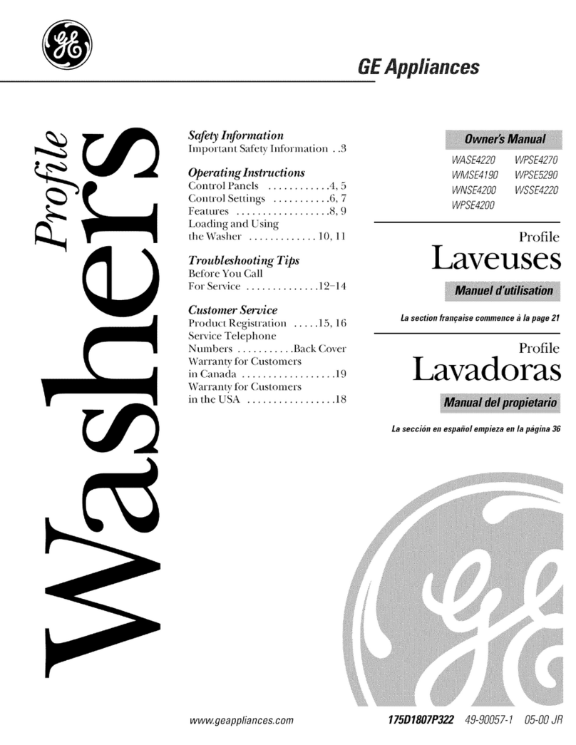 GE Appliances Profile WASE4220 User manual