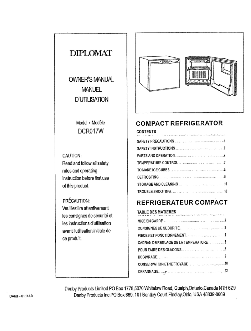 Danby Diplomat DCR017W User manual Danby Diplomat DCR017W User manual