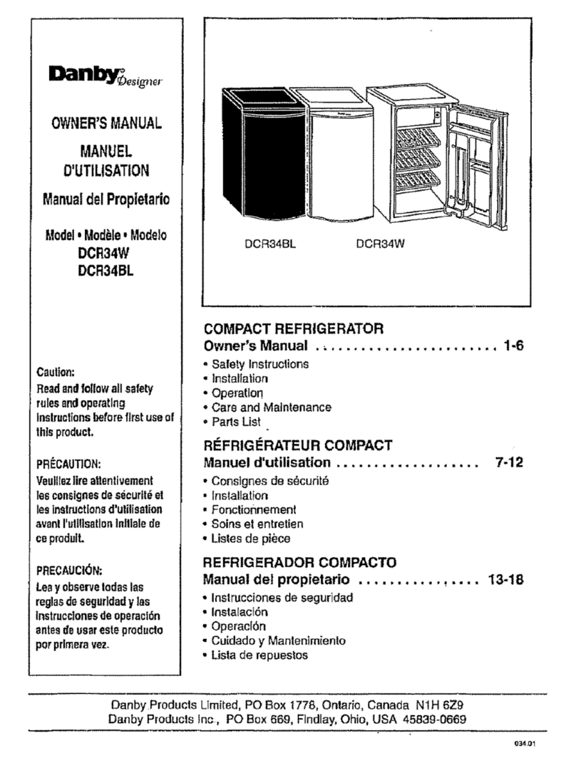 Danby Designer DCR34W owner's manual