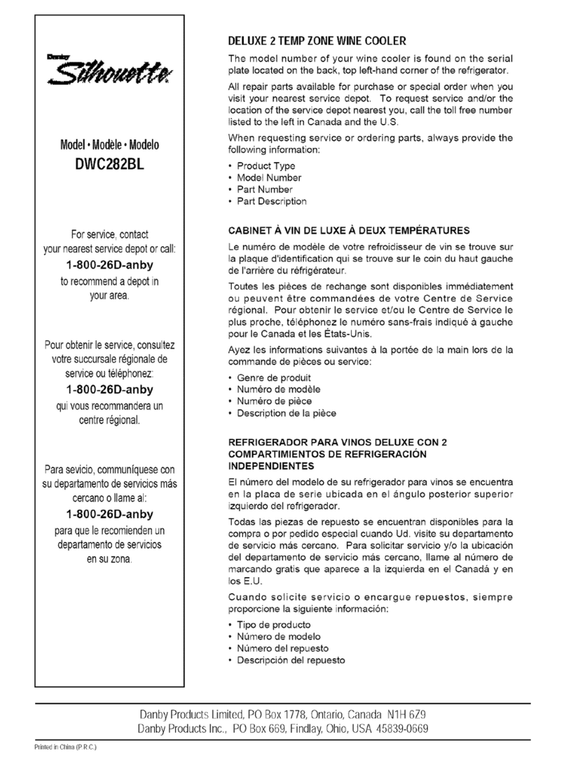 Danby Silhovette DWC282BL owner's manual