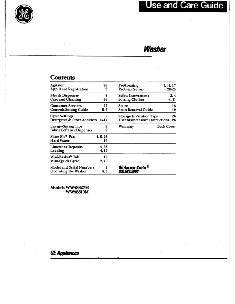 GE WWA8827M User manual