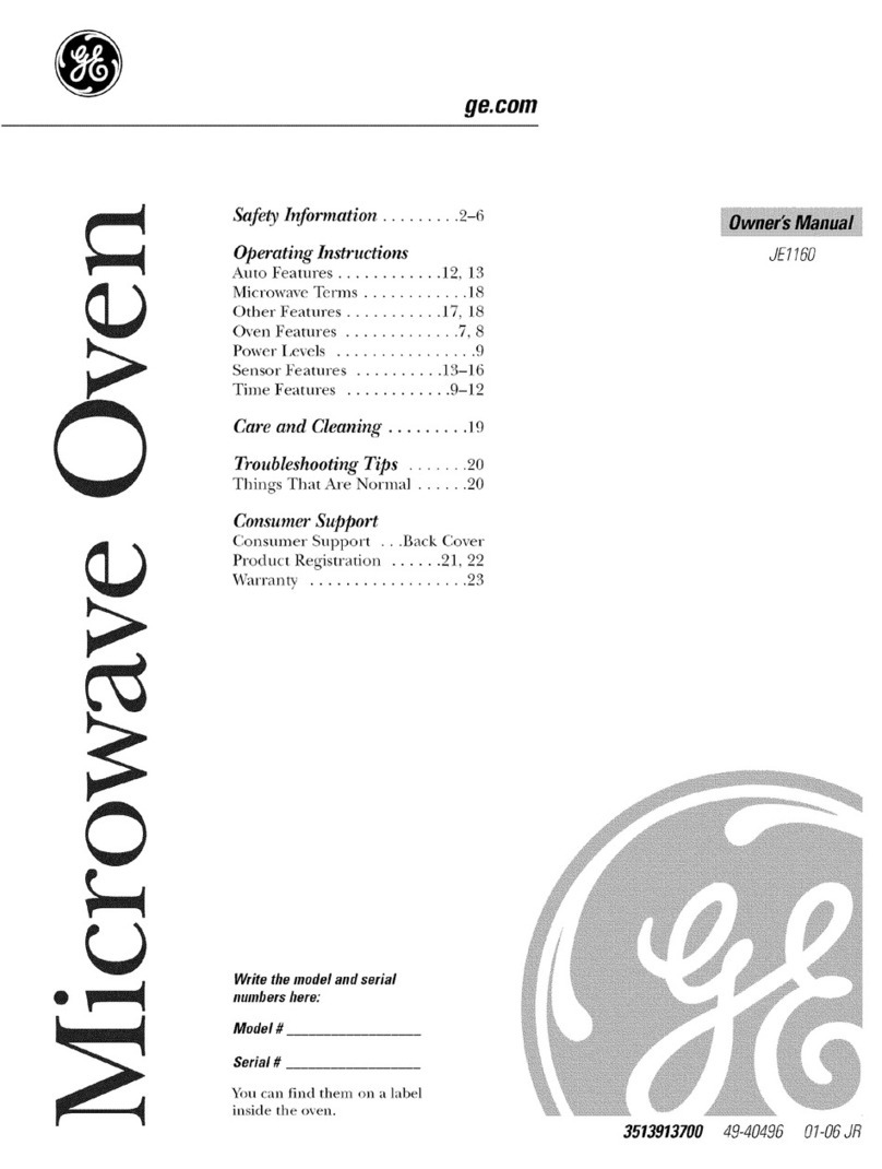 GE JE1160 User manual