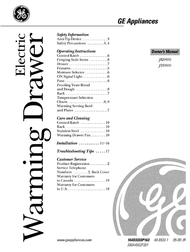 GE JTD910 User manual