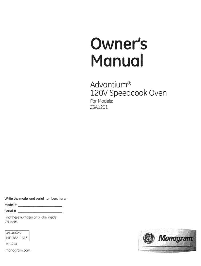 Monogram Advantium ZSA1201 owner's manual