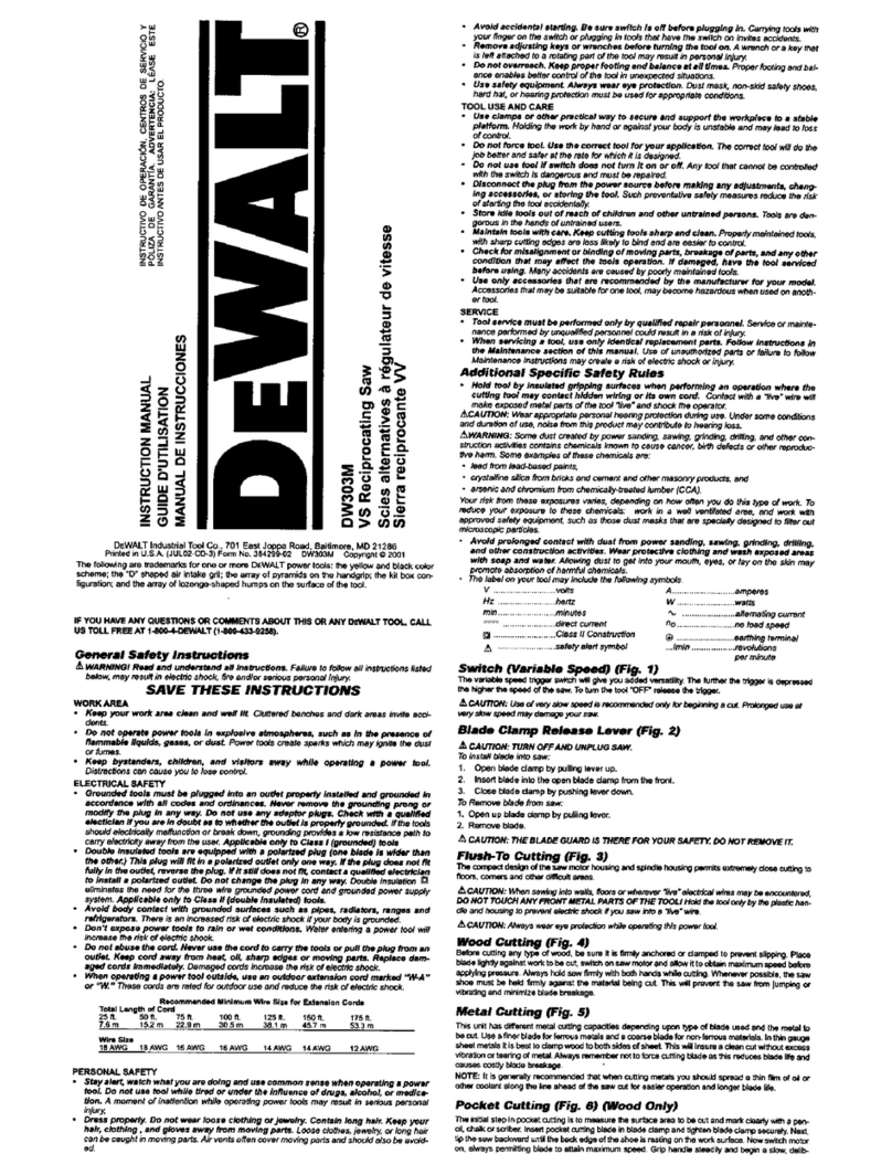 DeWalt DW303M instruction manual