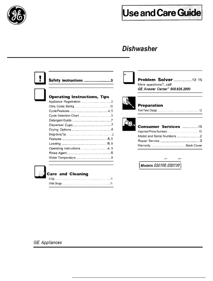 GE GSD700 Use and care guide