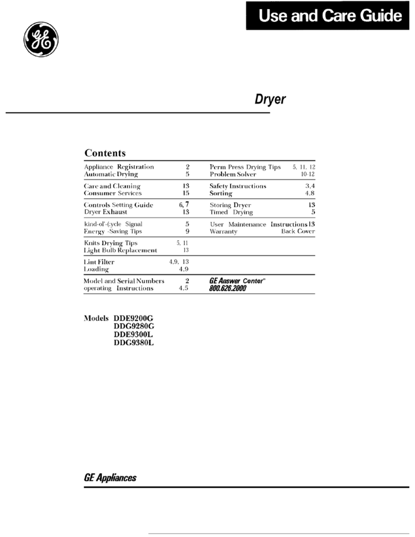 GE DDE9200G User manual