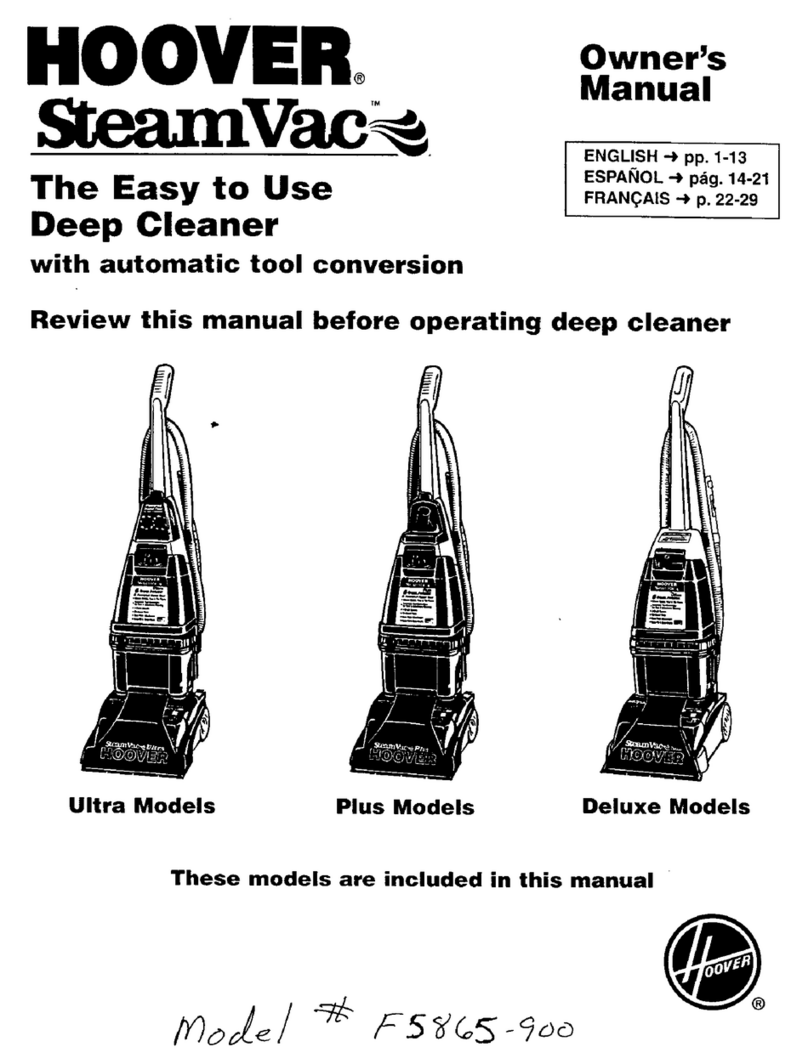 Hoover SteamVac F5865-900 owner's manual