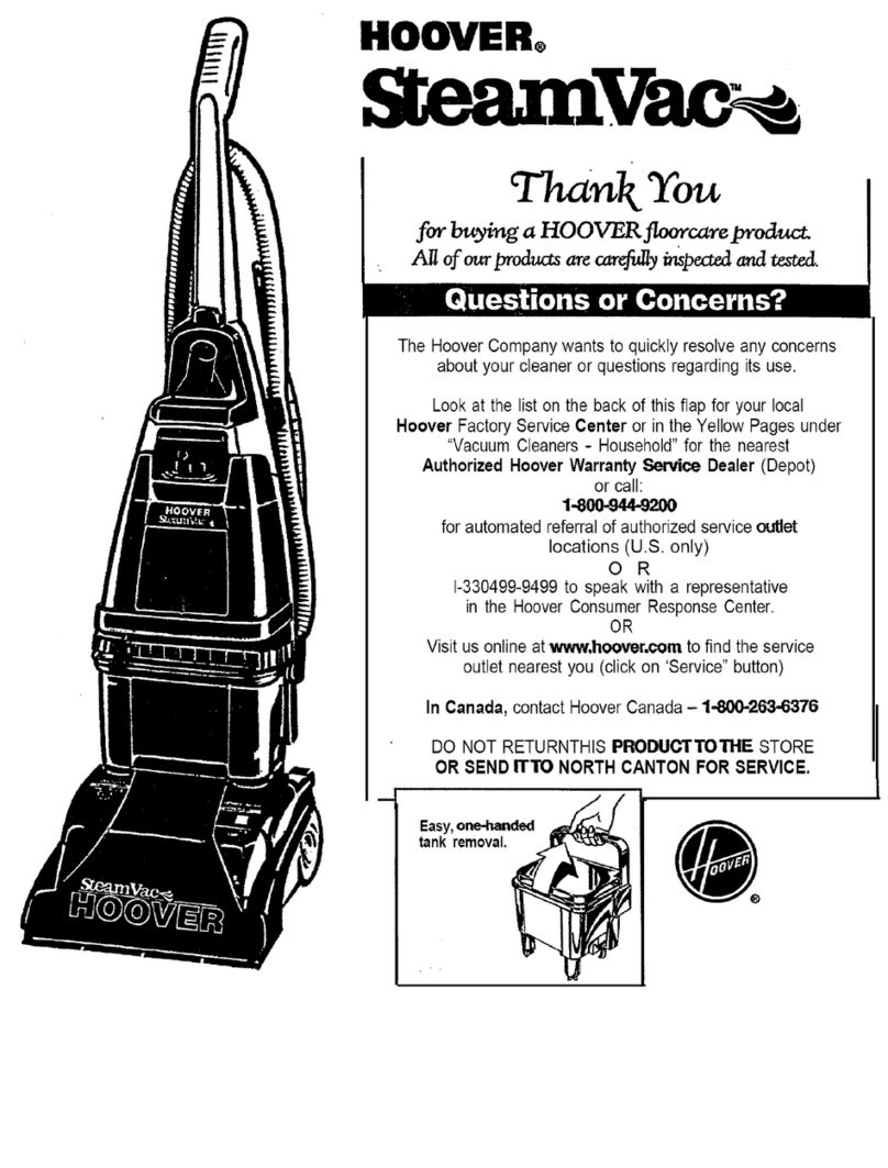 Hoover SteamVac F5875900 owner's manual