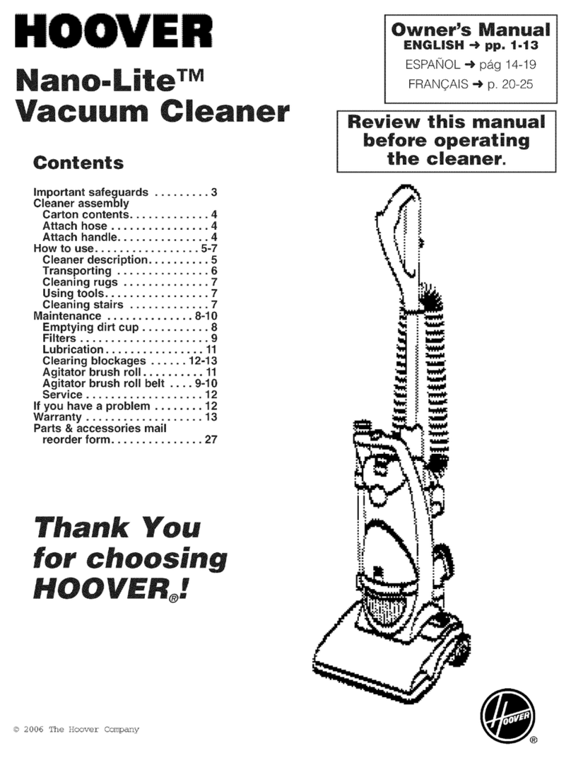 Hoover Nano-Lite U2440-900 User manual