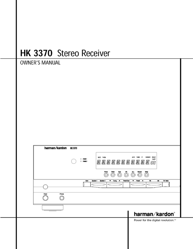 Harman Kardon HK 3370 User manual Harman Kardon HK 3370 User manual