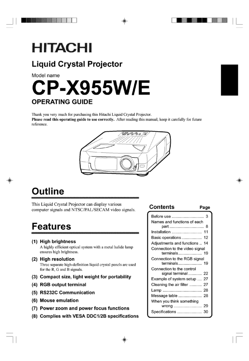 Hitachi CP-X955E User manual