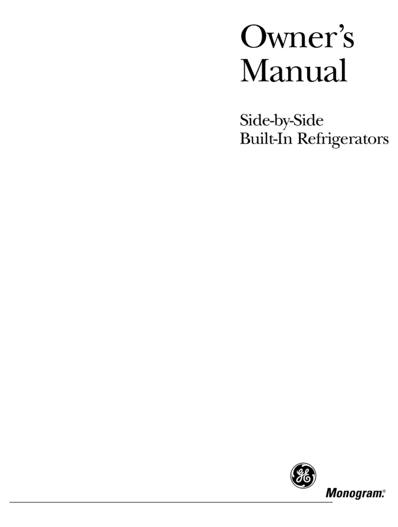 GE Monogram Refrigerator User manual