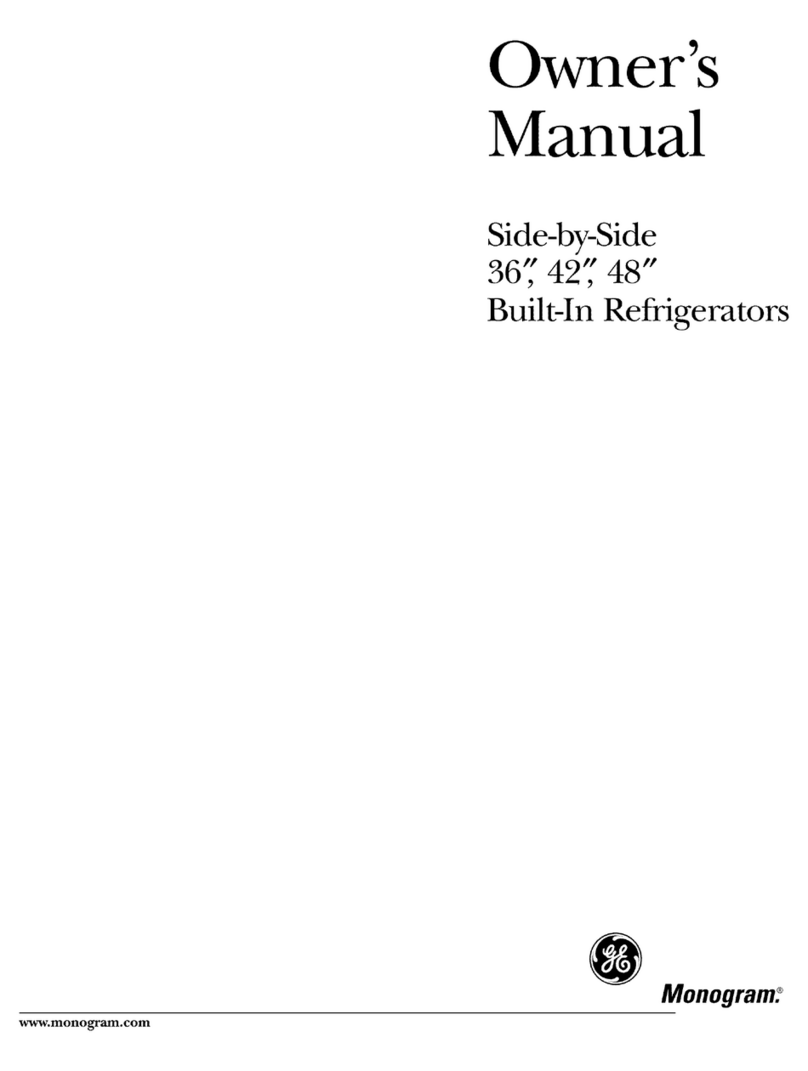 GE Monogram Refrigerator User manual