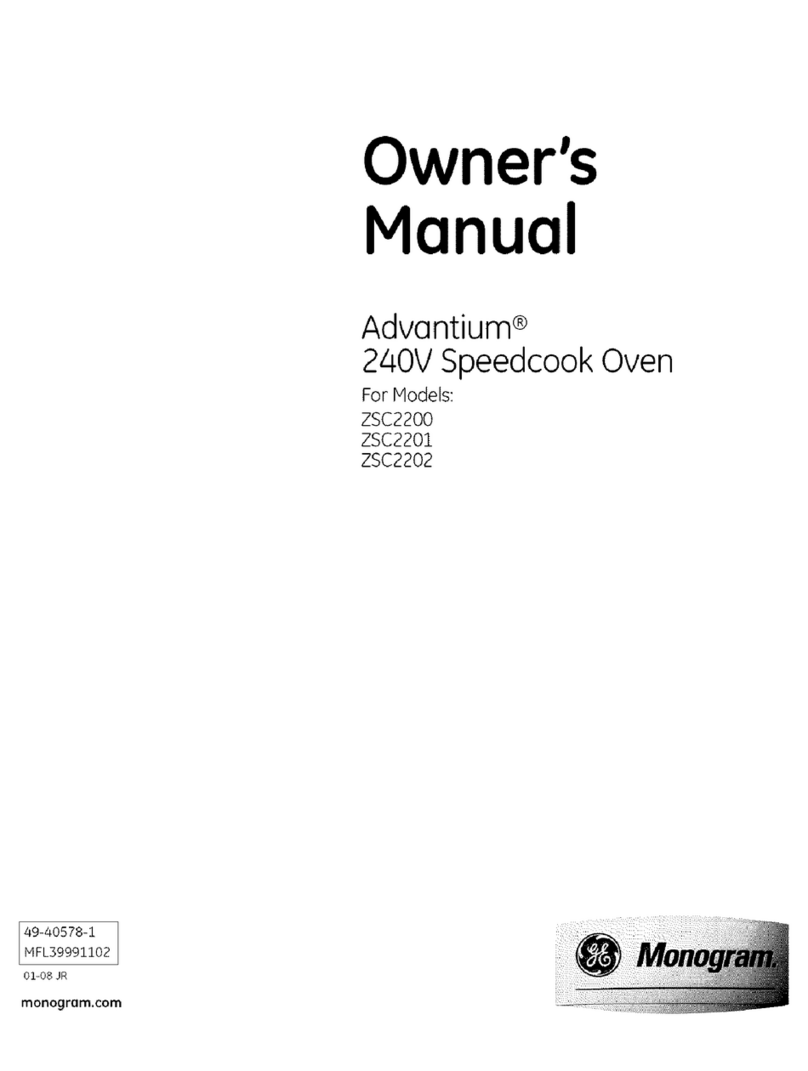 GE Monogram Advantium 240V Speedcook Oven User manual