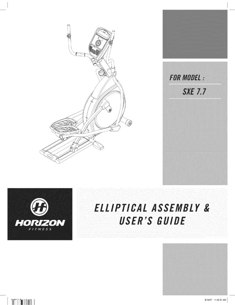 Horizon Fitness SXE 7.7 Assembly & user's guide Horizon Fitness SXE 7.7 Assembly & user's guide