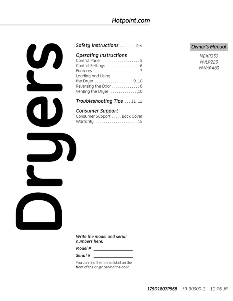 Hotpoint NBXR333 owner's manual