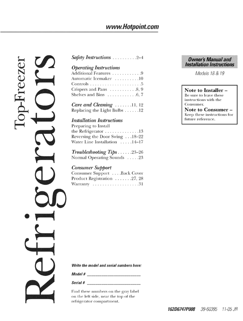 Hotpoint HTS18BBPULWW and Owner's manual and installation instructions