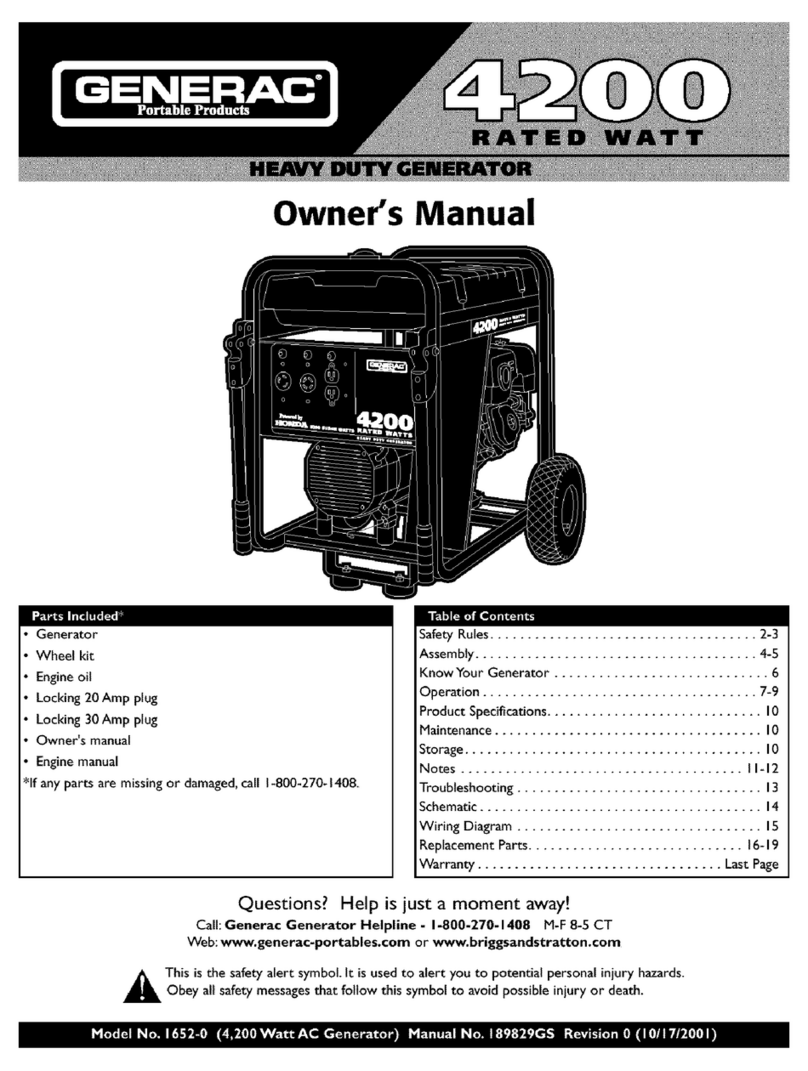Generac Portable Products 1652-0 User manual Generac Portable Products 1652-0 User manual