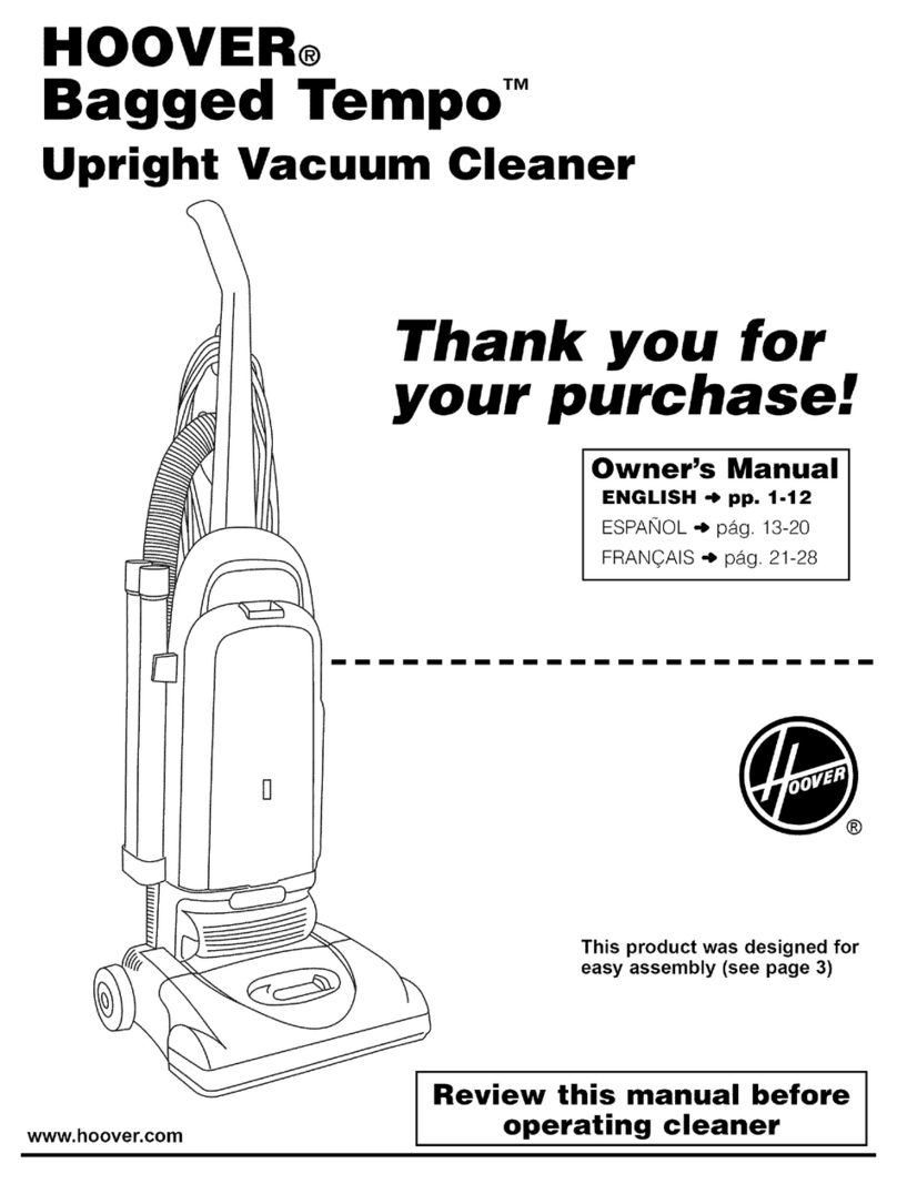 Hoover Bagged Tempo U5145-900 owner's manual
