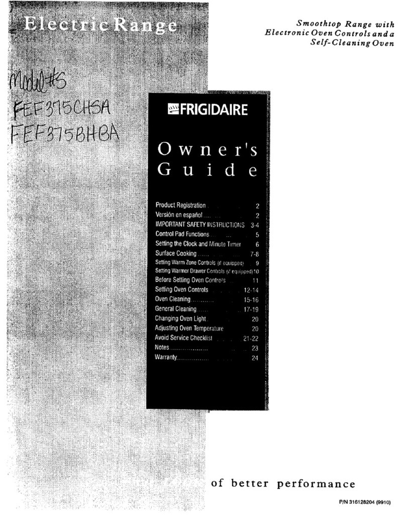 Frigidaire FEF375BHBA User manual