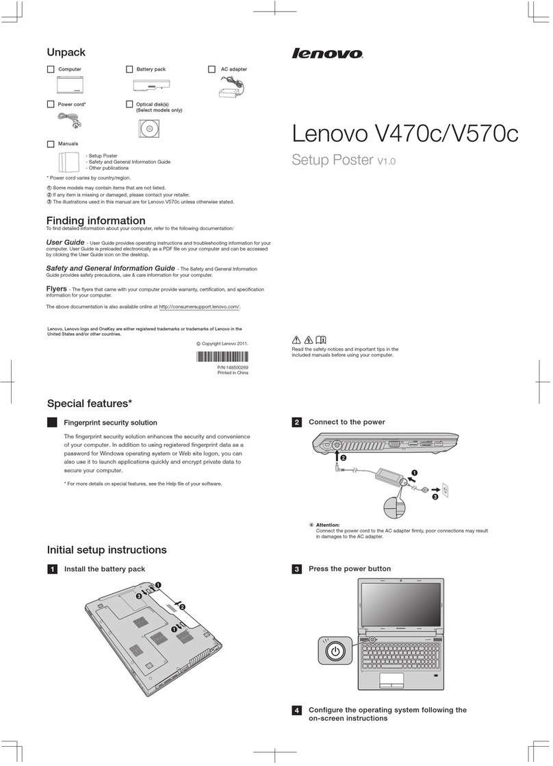 Lenovo V470c Specification sheet