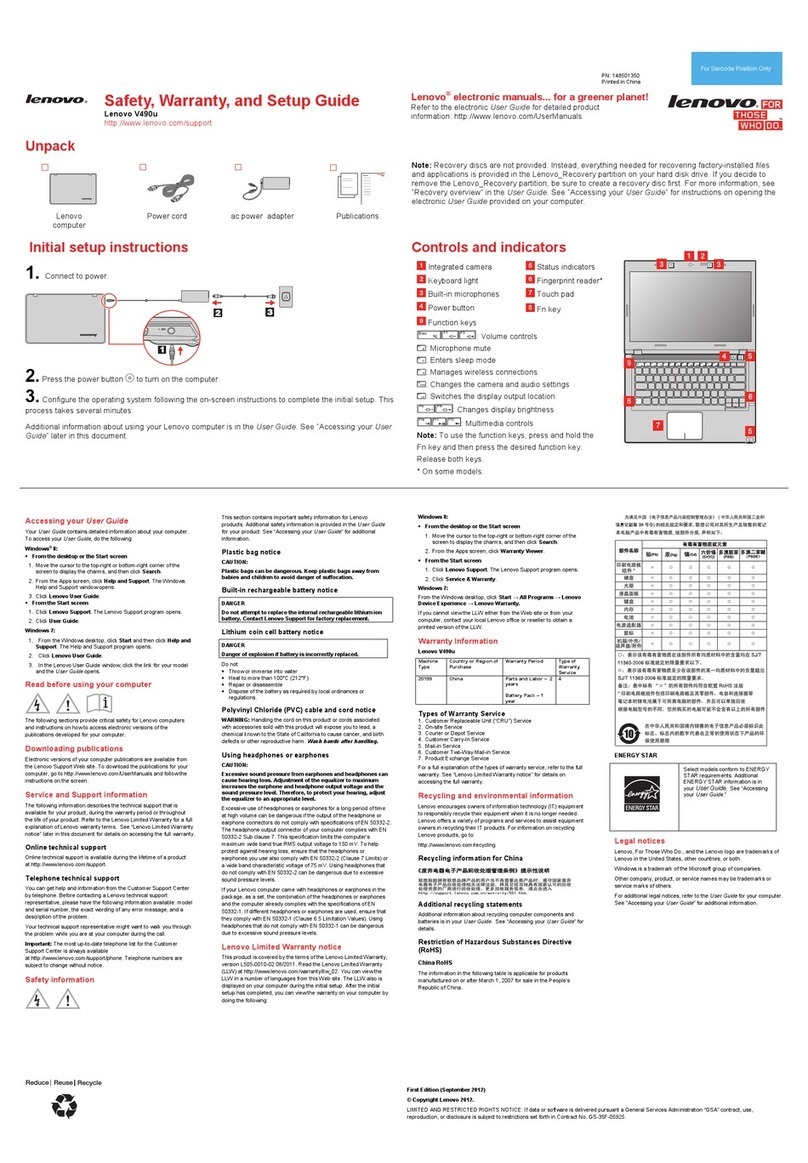Lenovo V490u User manual