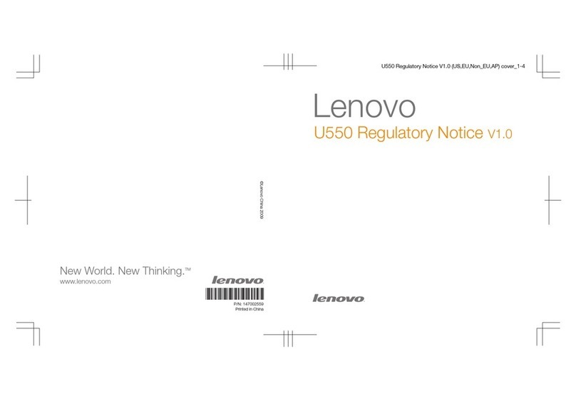 Lenovo IdeaPad U550 Operation and maintenance manual
