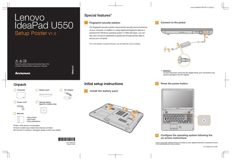 Lenovo IdeaPad U550 Specification sheet