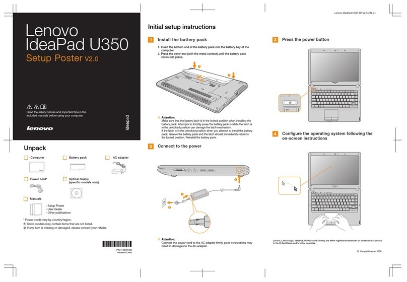 Lenovo U-350 - Ideapad - Laptop Specification sheet Lenovo U-350 - Ideapad - Laptop Specification sheet