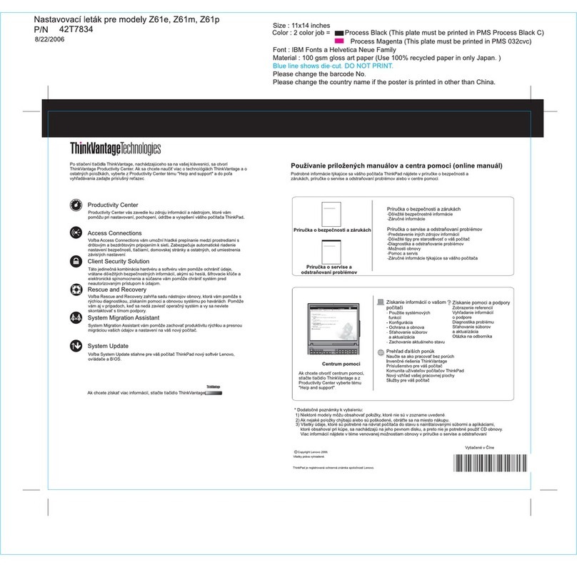 Lenovo THINKPAD Z61P User manual