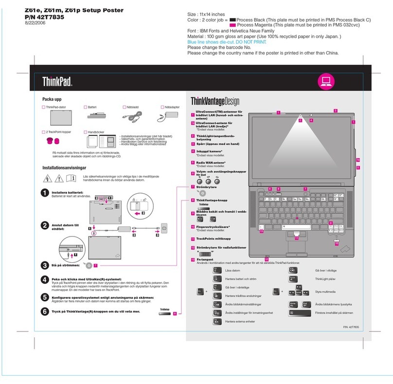 Lenovo THINKPAD Z61P User manual