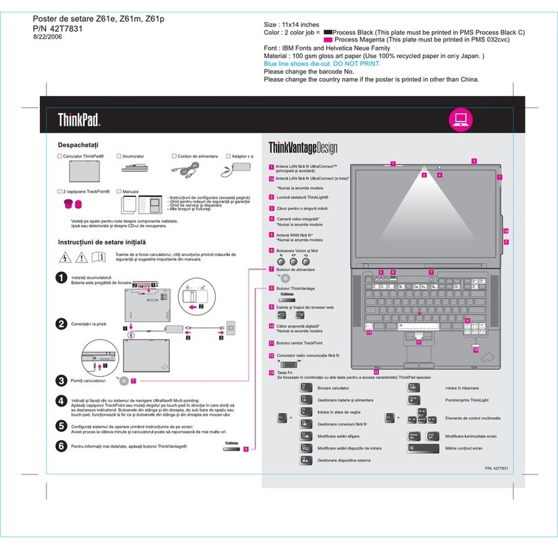 Lenovo THINKPAD Z61P User manual
