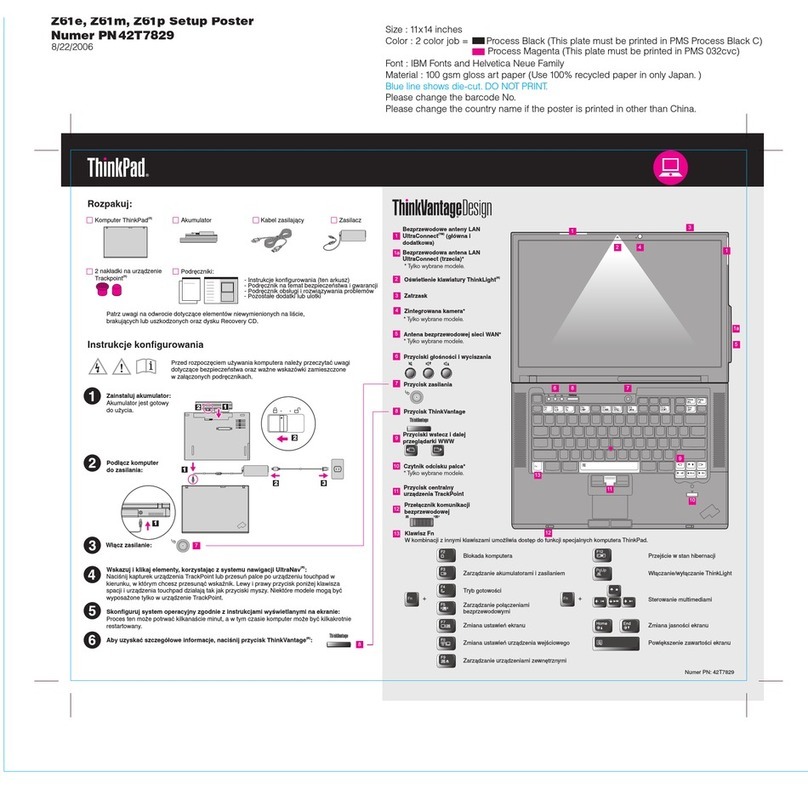 Lenovo THINKPAD Z61P User manual Lenovo THINKPAD Z61P User manual