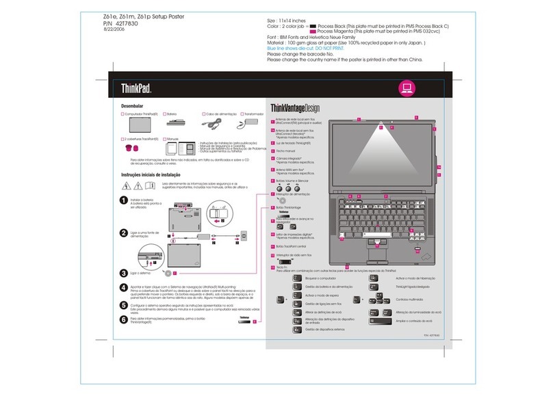 Lenovo THINKPAD Z61P User manual