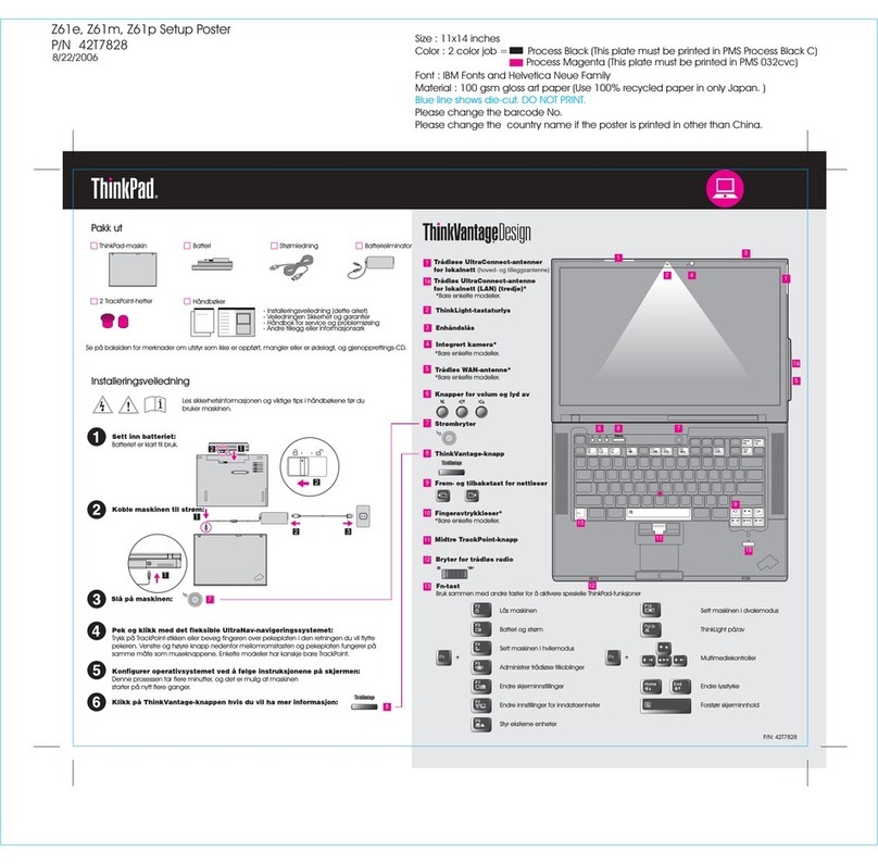 Lenovo THINKPAD Z61P User manual