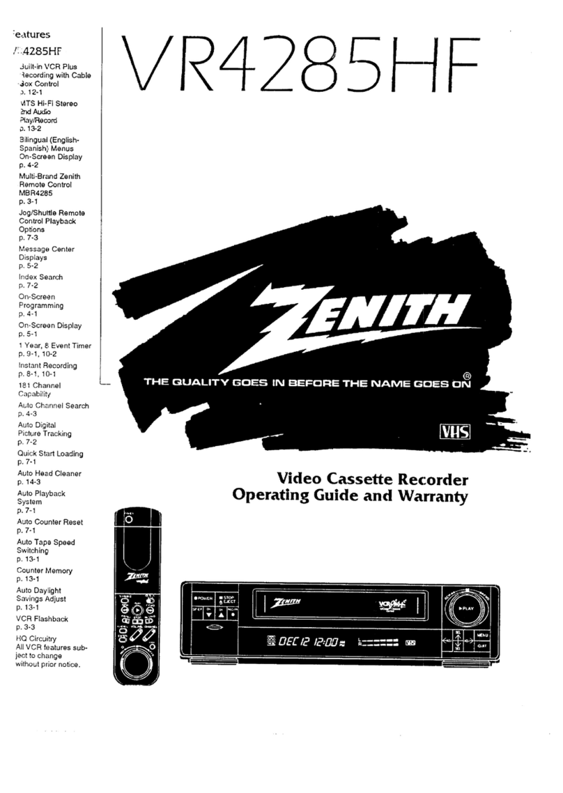 Zenith VR4285HF Operating and maintenance manual