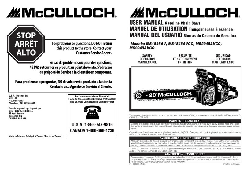 McCulloch MS1846AV User manual