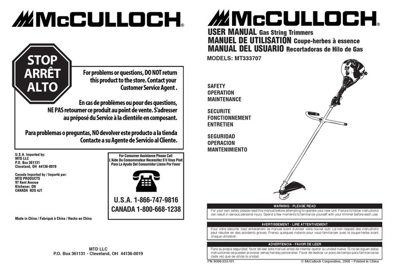 McCulloch MT333707 user manual