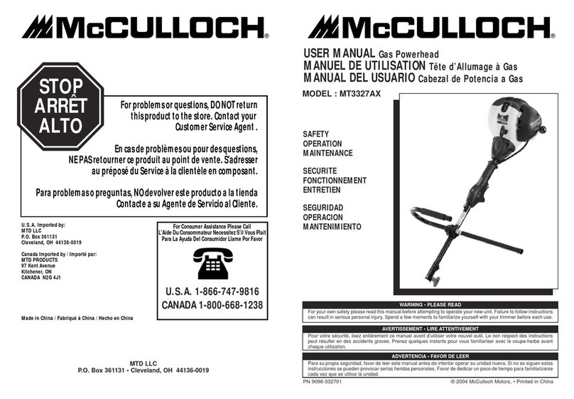 McCulloch MT3327AX User manual