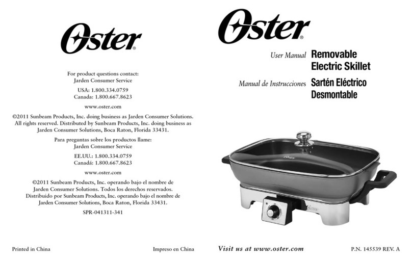 Oster Removable Electric Skillet User manual