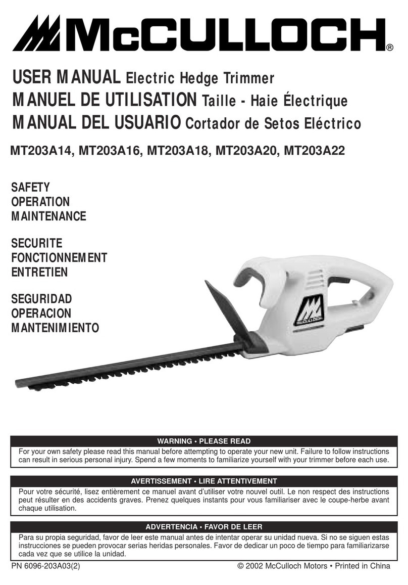 McCulloch MT203A22 user manual