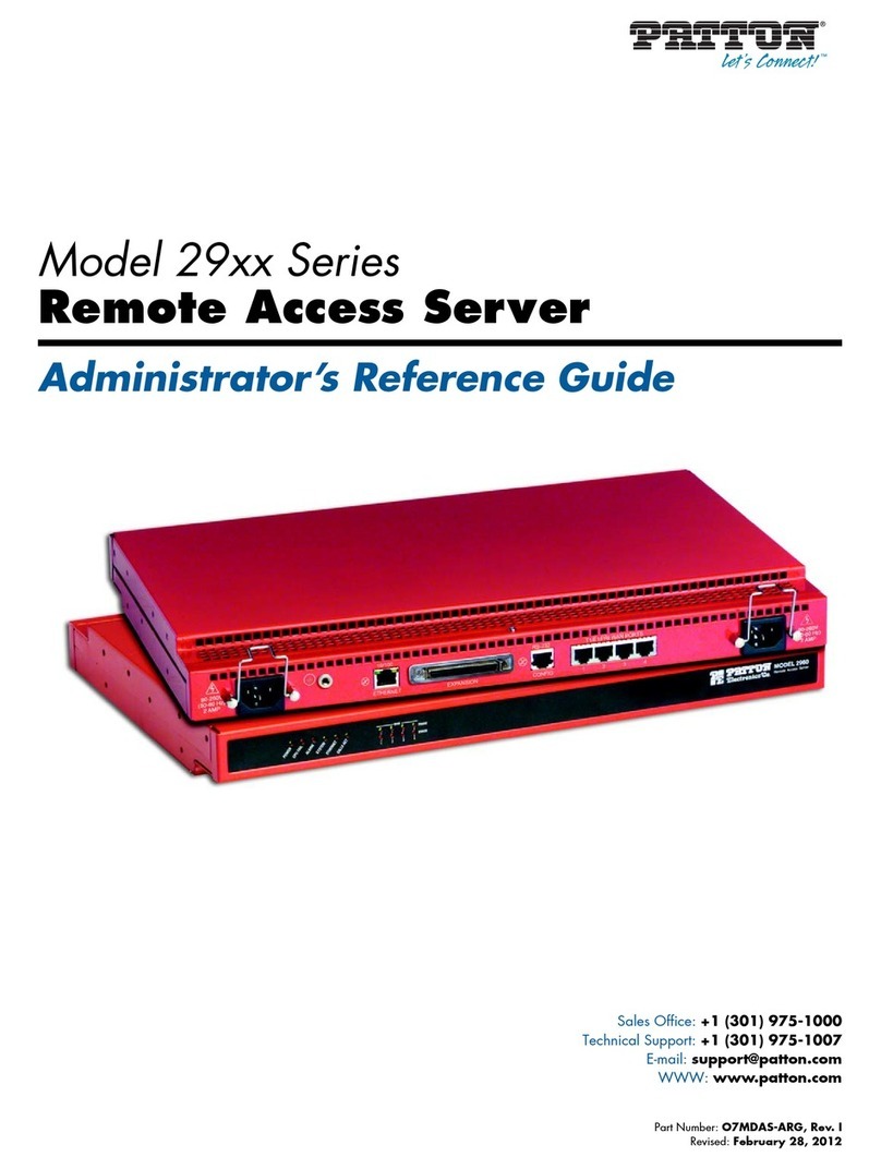 Patton electronics 29XX Series Administrator's reference guide